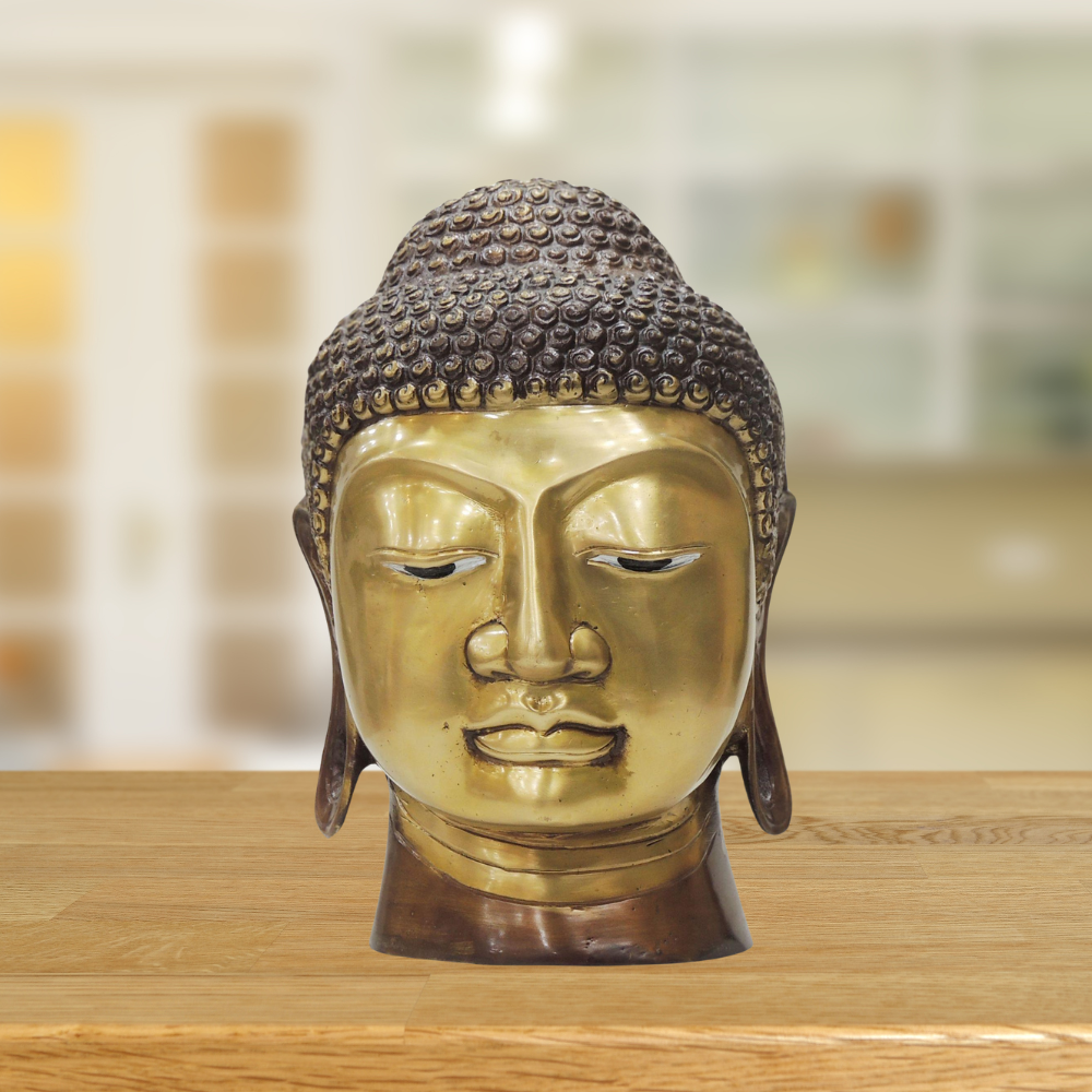 Brass Buddha Head Statue