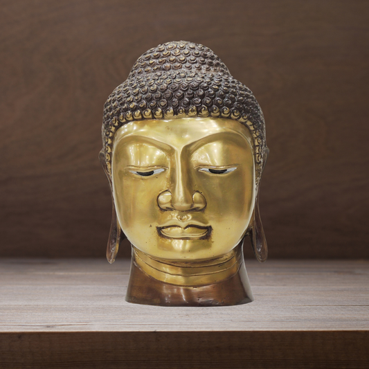 Brass Buddha Head Statue