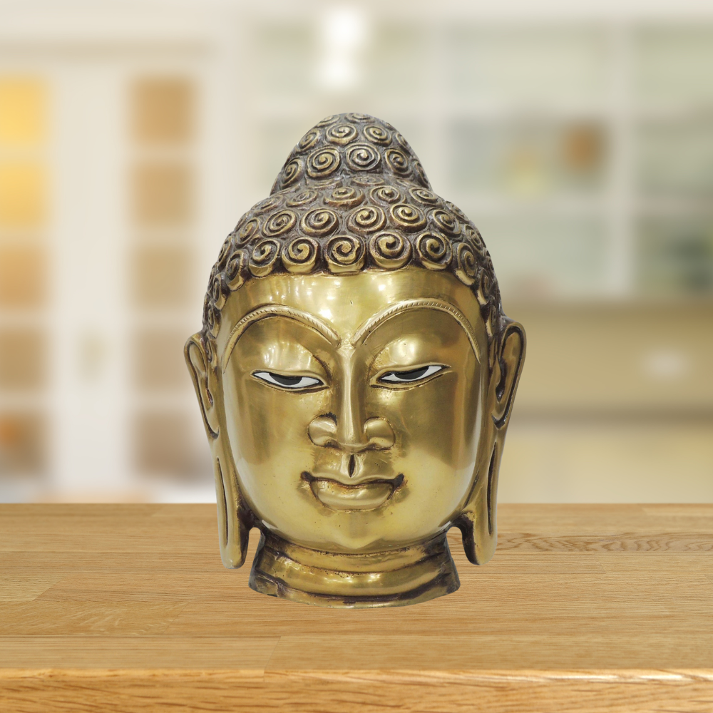 Brass Buddha Head Statue