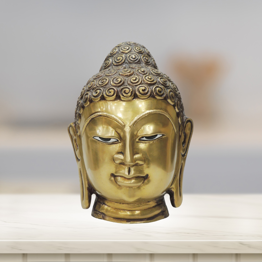 Brass Buddha Head Statue