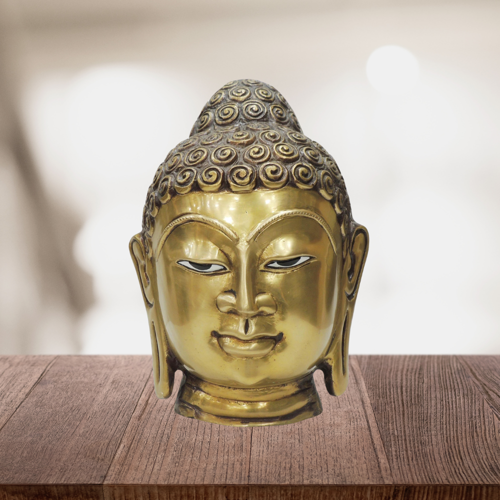 Brass Buddha Head Statue