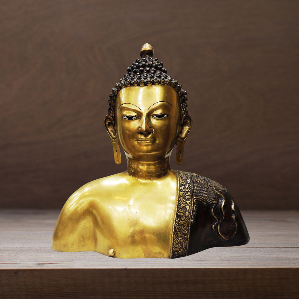 Brass Buddha Head Statue