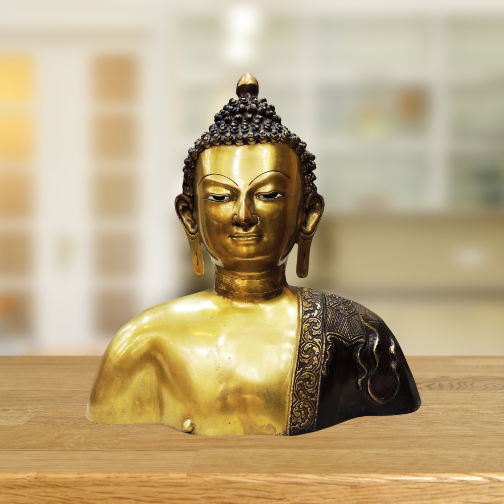 Brass Buddha Head Statue