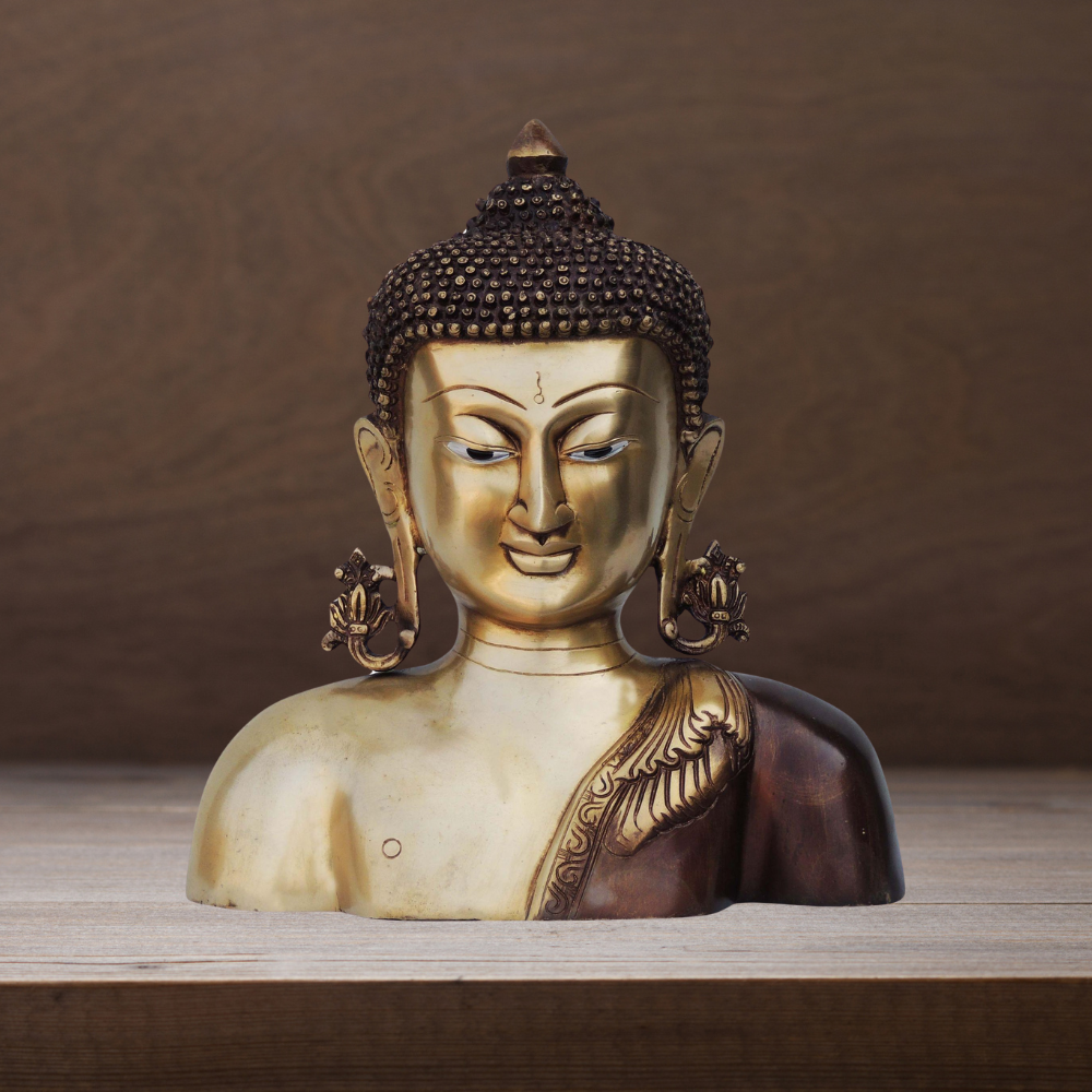 Brass Budha Head Antique Statue