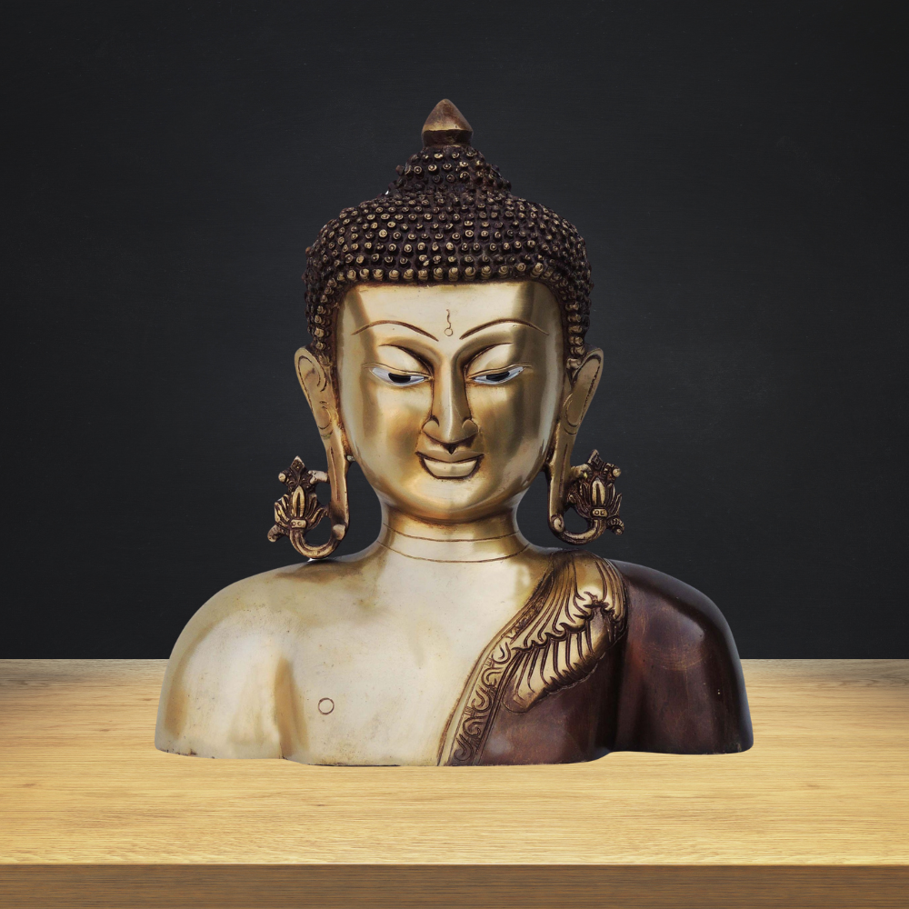 Brass Budha Head Antique Statue