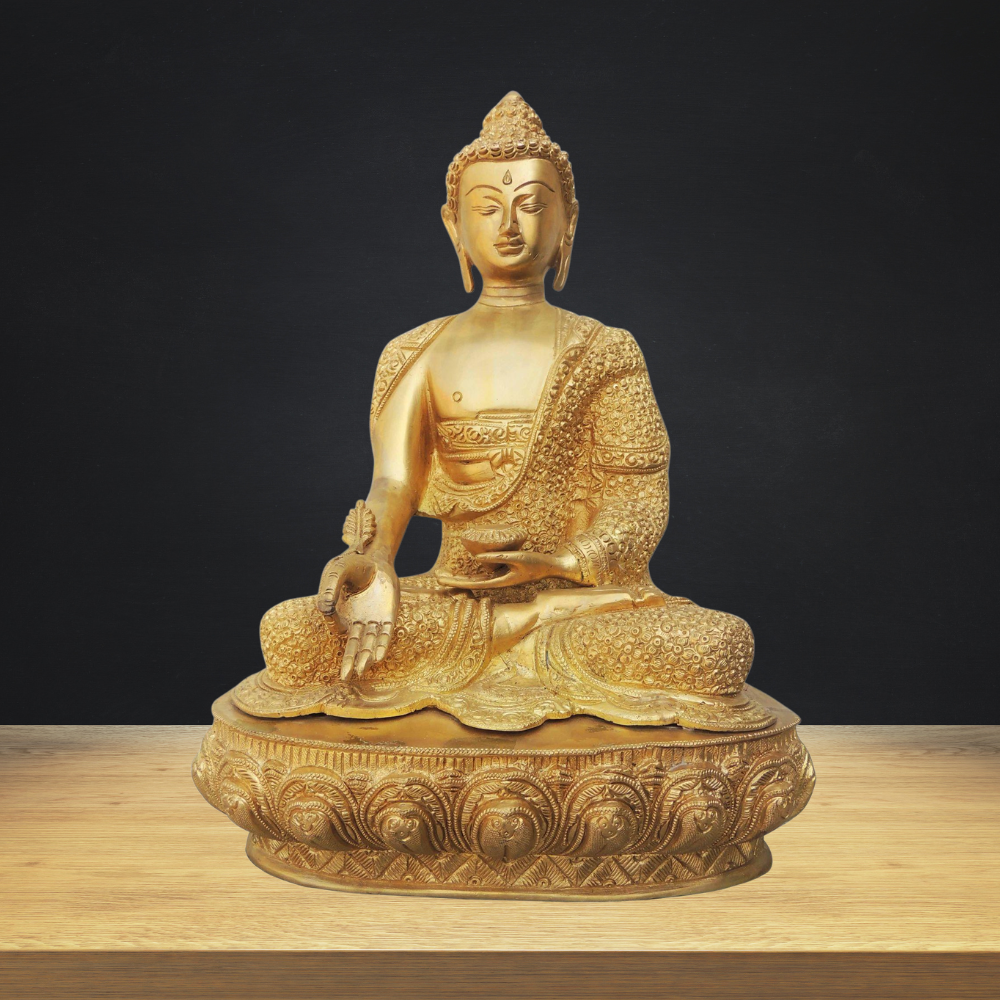 Brass Budha Statue With Super Fine Finish