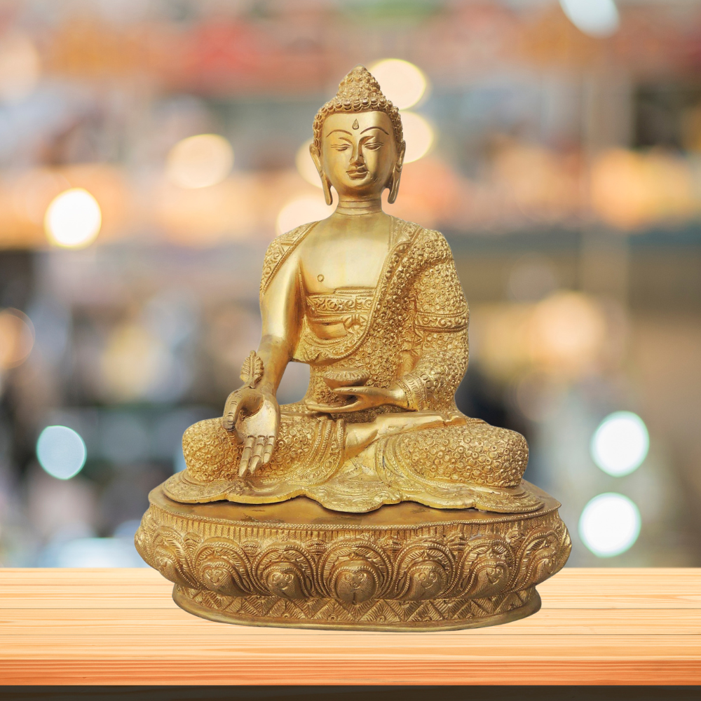 Brass Budha Statue With Super Fine Finish