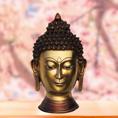 Brass Budha Head With Antique Finish