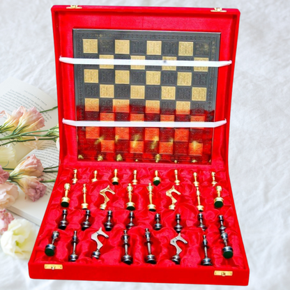 Brass Chess Board Game Set