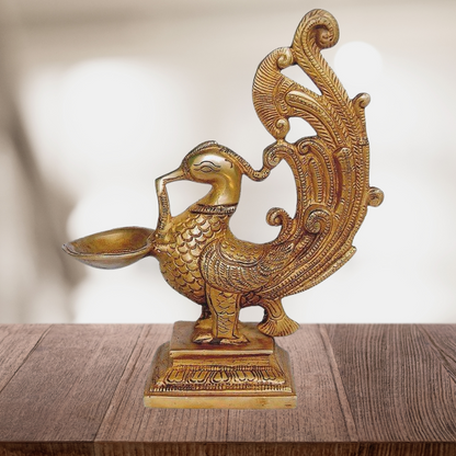 Brass Cock Murga Oil Lamp Deepak