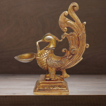 Brass Cock Murga Oil Lamp Deepak