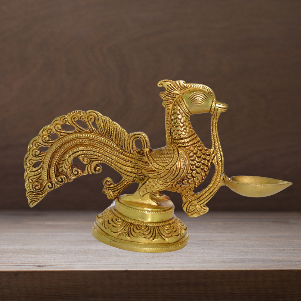 Brass Cock | Murga Oil Lamp Deepak