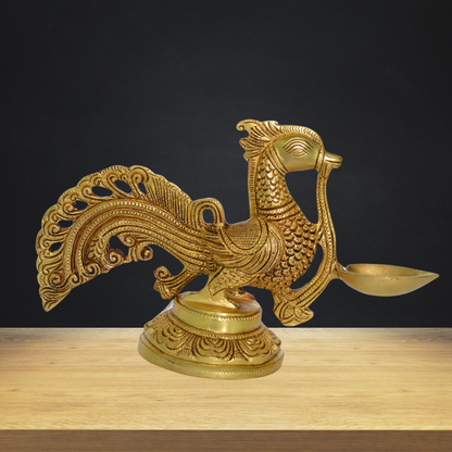 Brass Cock | Murga Oil Lamp Deepak