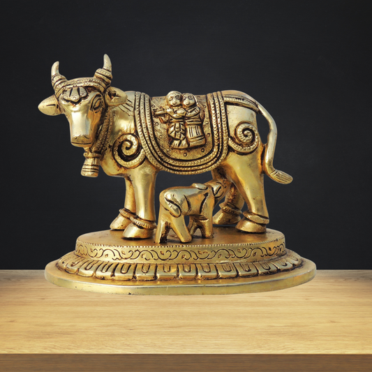 Brass Cow God Idol Statue