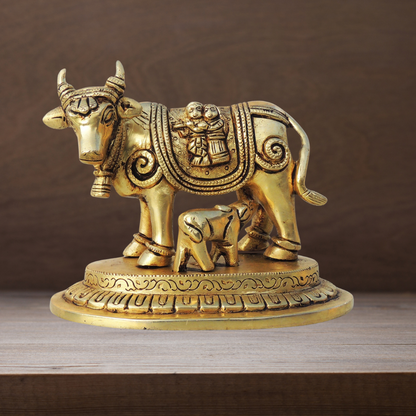 Brass Cow God Idol Statue