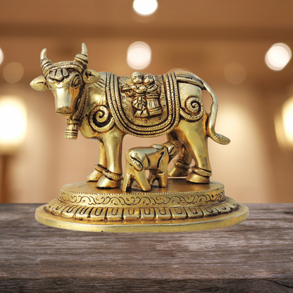 Brass Cow God Idol Statue