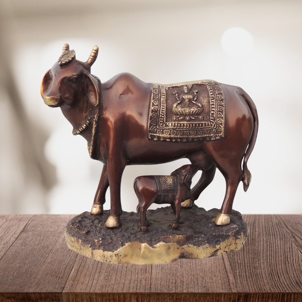 Brass Cow God Idol Statue 6.