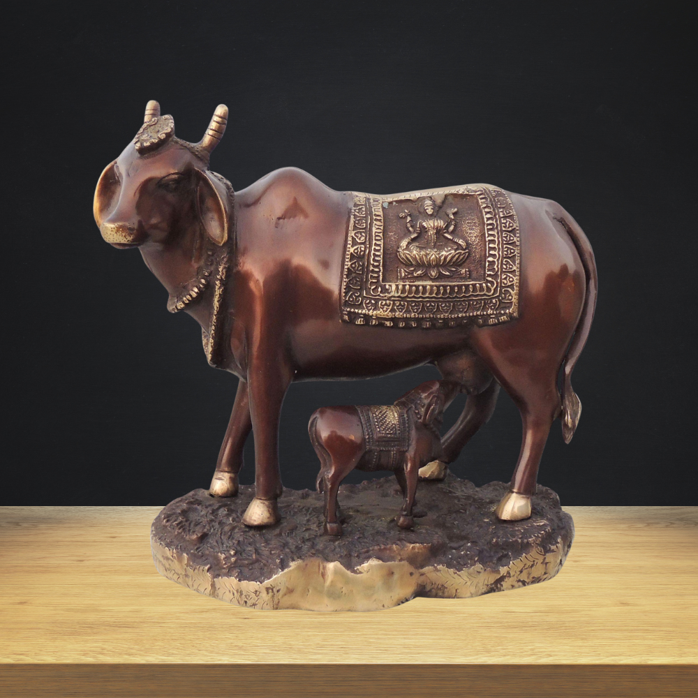 Brass Cow God Idol Statue 6.