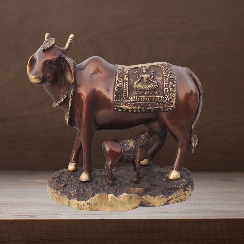 Brass Cow God Idol Statue 6.