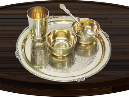 Pure Brass Thali Set 5 Pcs