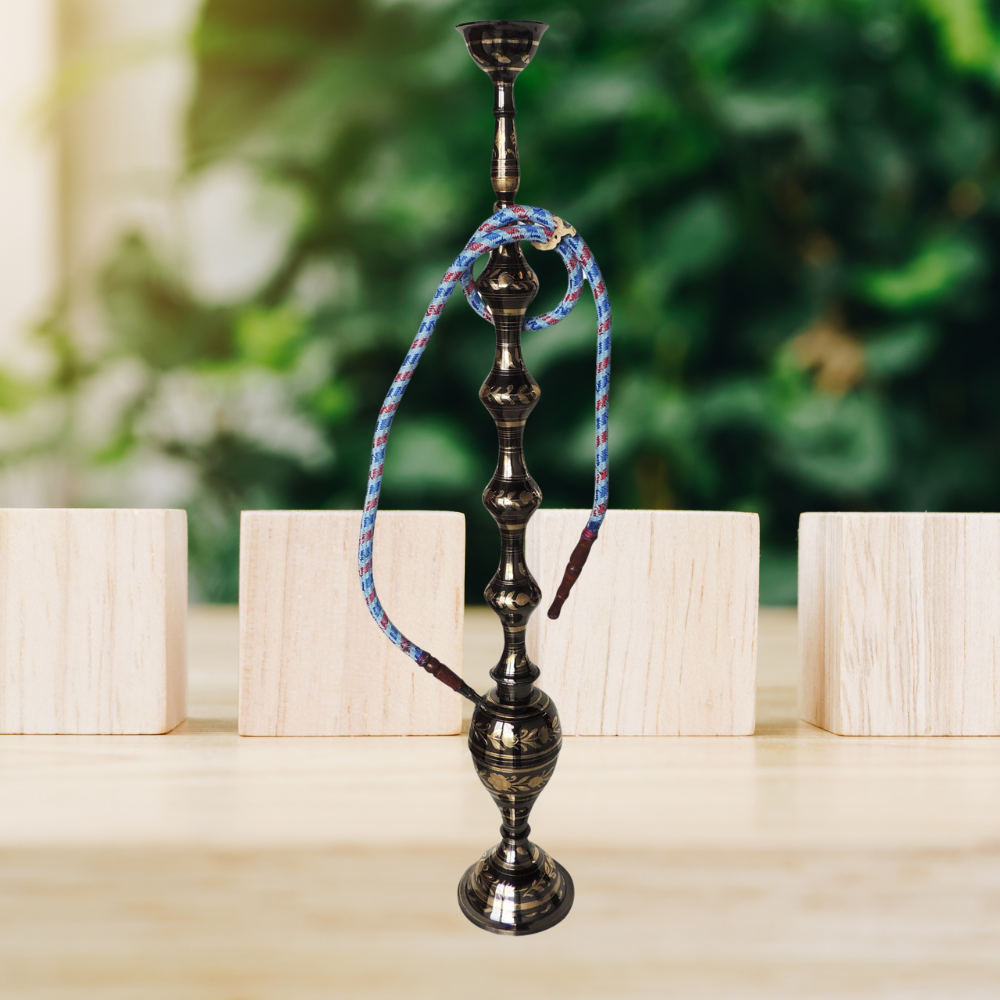 Brass Hookah In Black Design