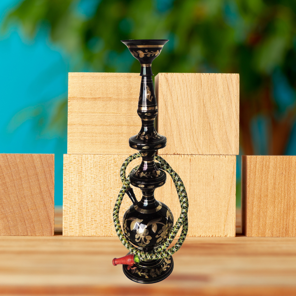 Brass Hookah In Black Design