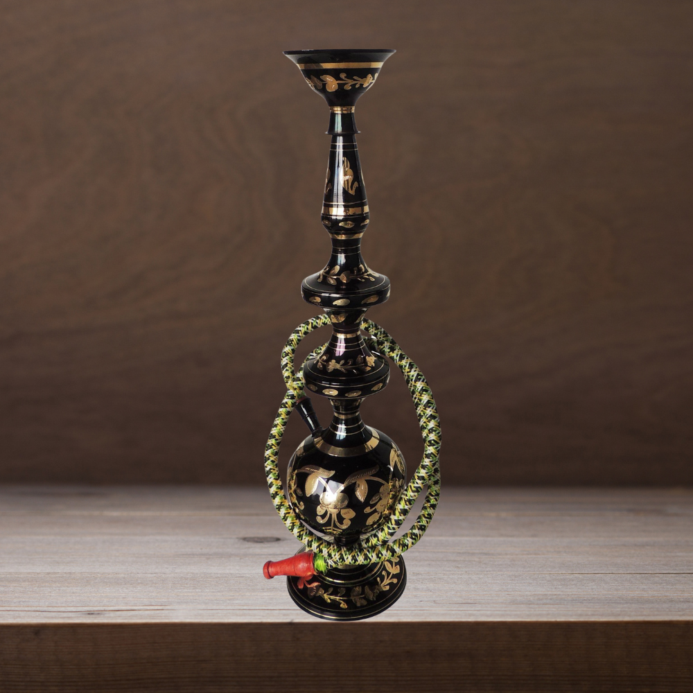 Brass Hookah In Black Design