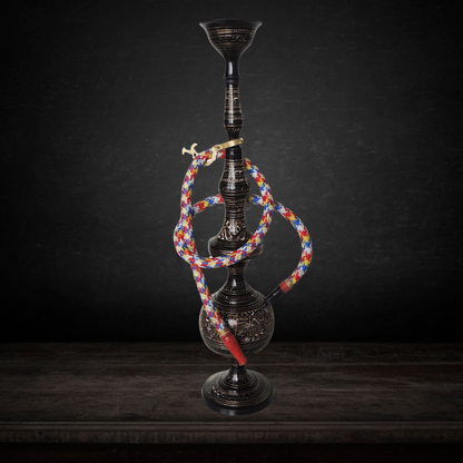 Brass Hookah In Black Design