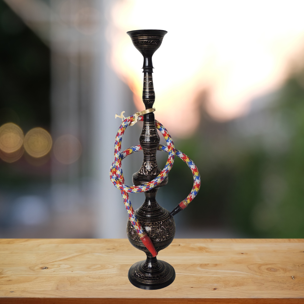 Brass Hookah In Black Design