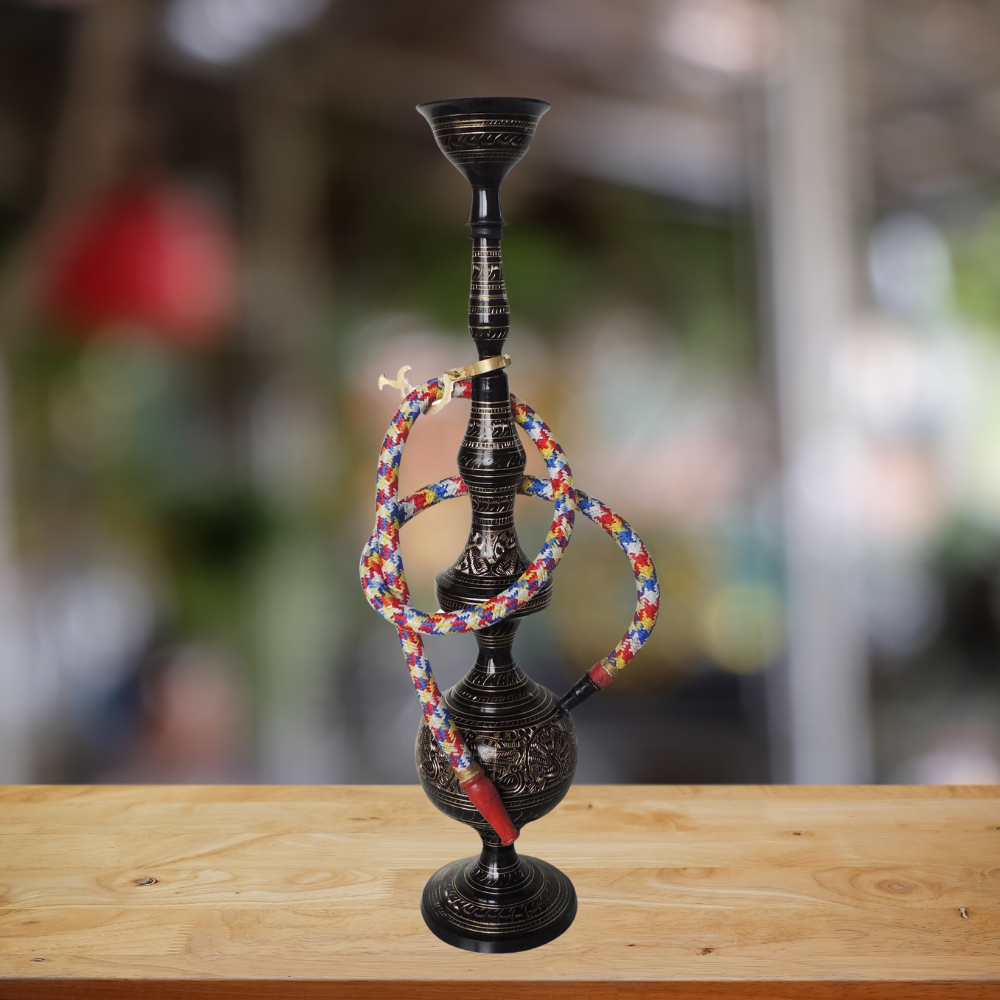 Brass Hookah In Black Design