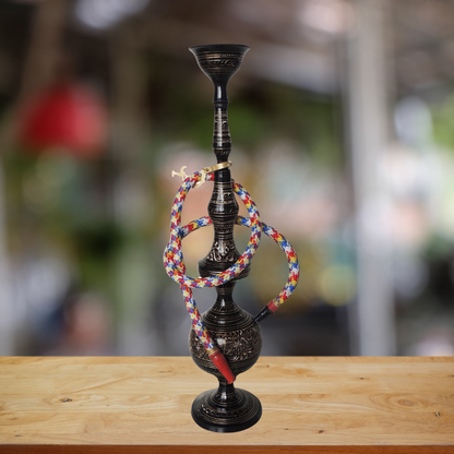 Brass Hookah In Black Design