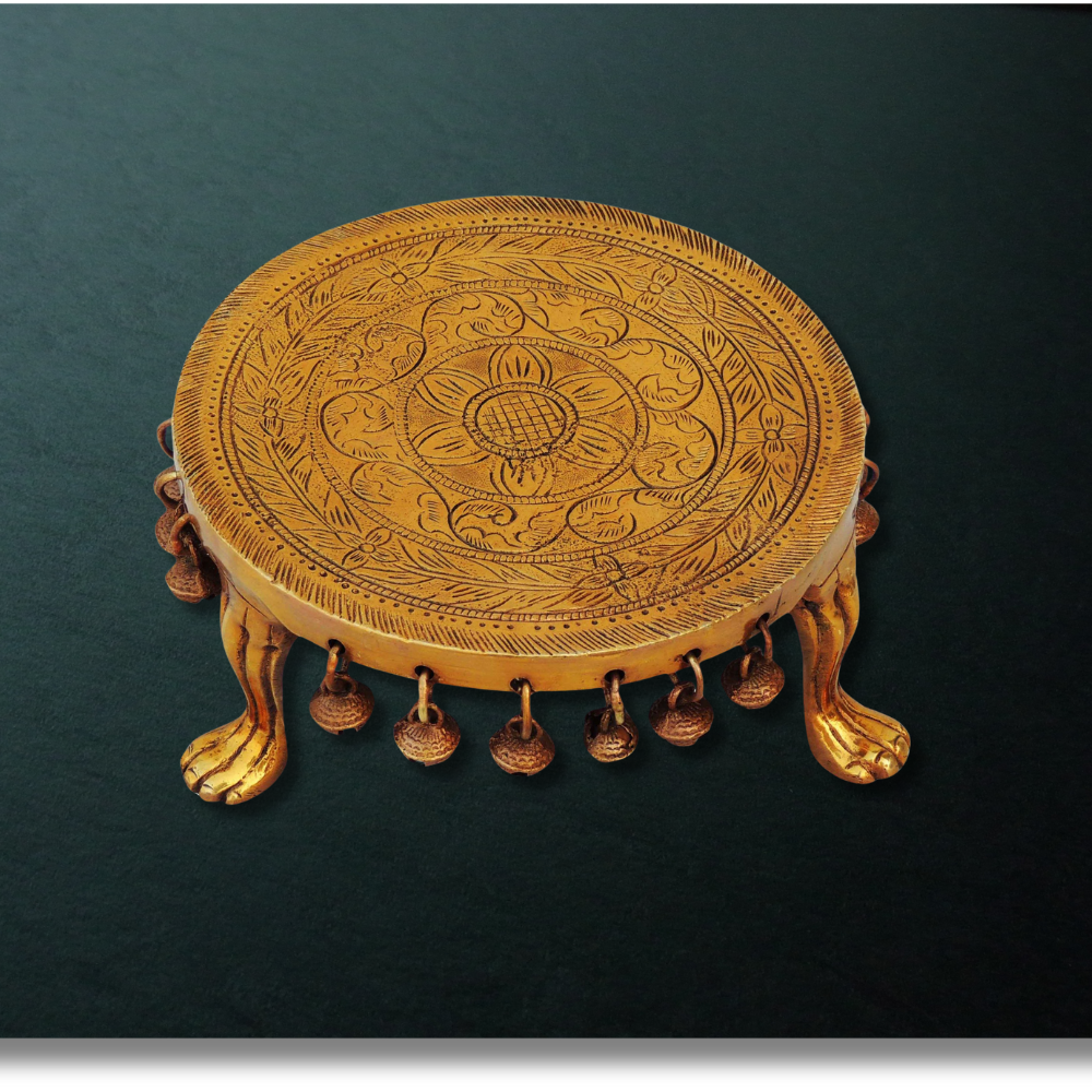 Brass Chowki | Brass Stool For God Idol