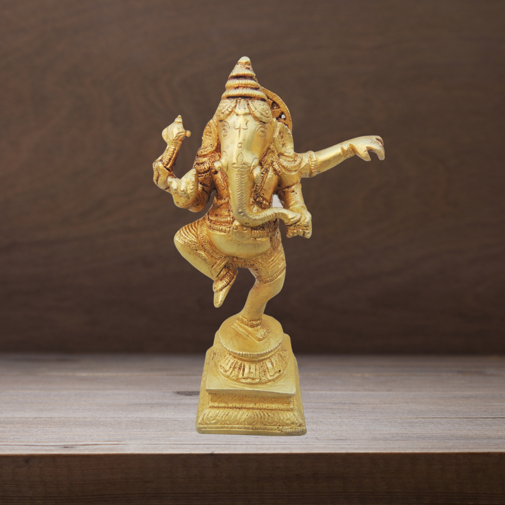 Brass Dancing Ganesha Statue