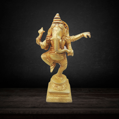 Brass Dancing Ganesha Statue