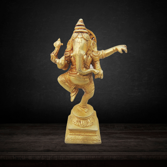 Brass Dancing Ganesha Statue