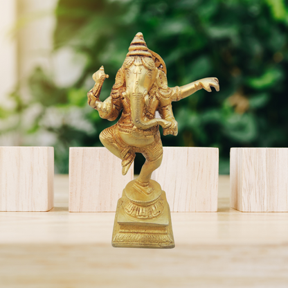 Brass Dancing Ganesha Statue