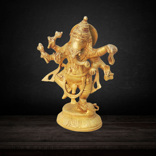 Brass Dancing Ganesha Statue