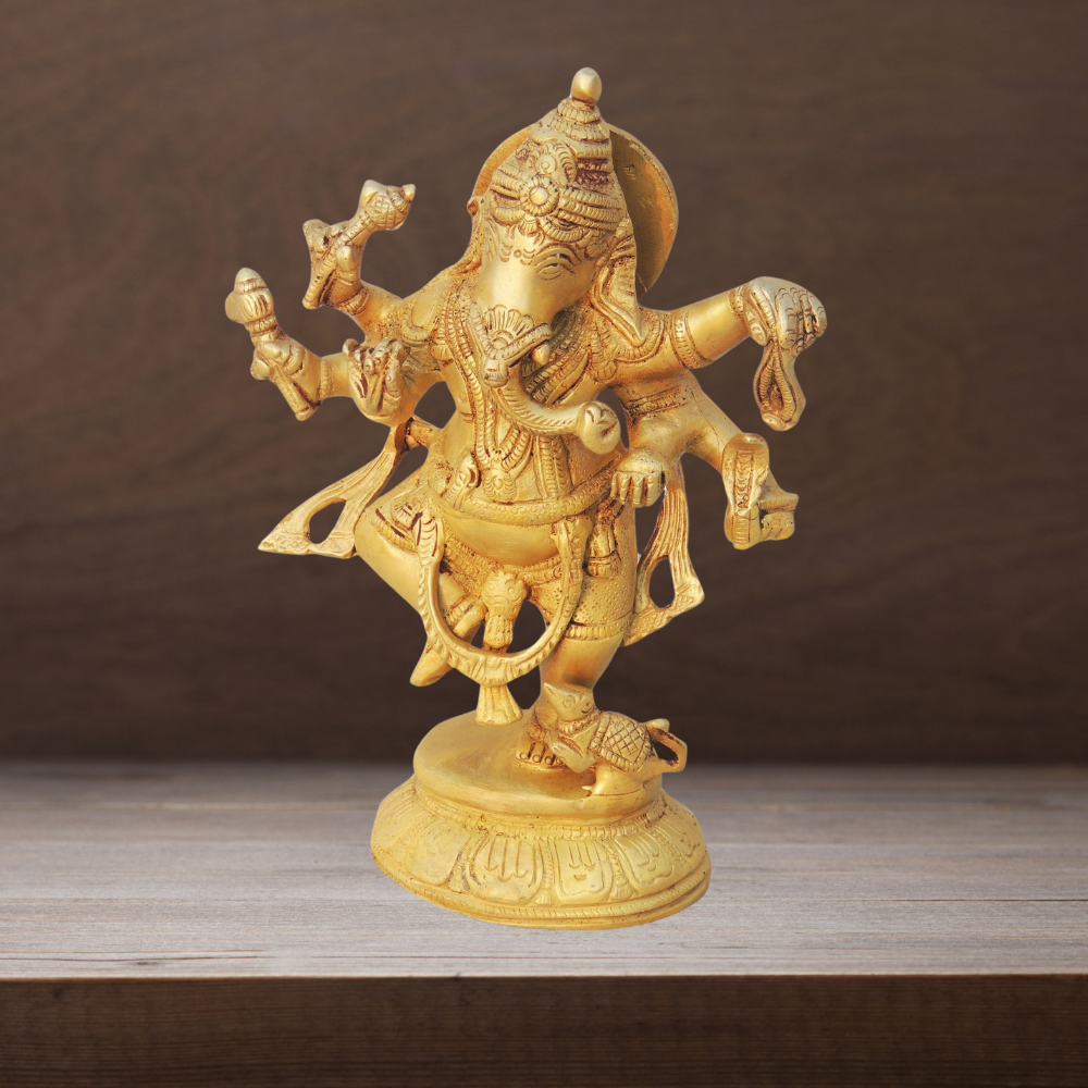 Brass Dancing Ganesha Statue