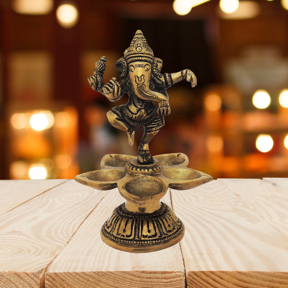 Brass Dancing Ganesha Statue