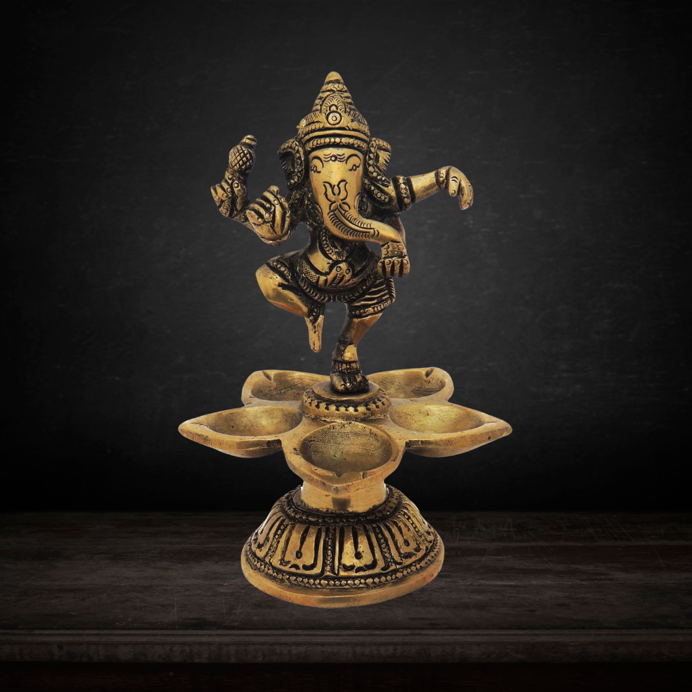 Brass Dancing Ganesha Statue