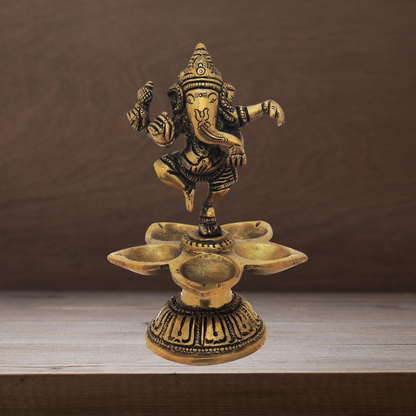 Brass Dancing Ganesha Statue