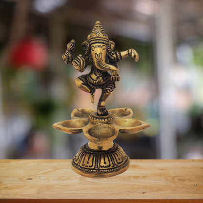 Brass Dancing Ganesha Statue