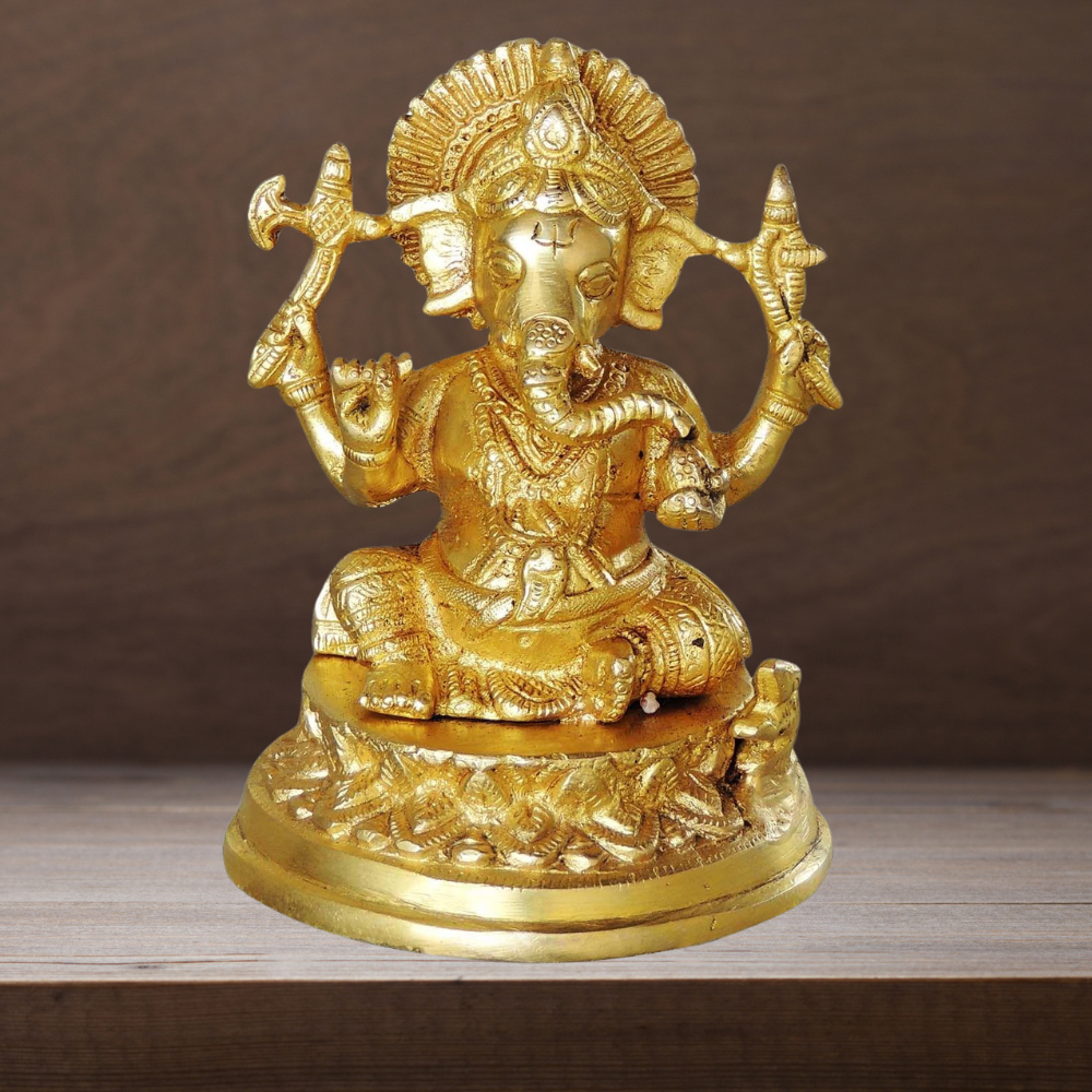 Brass Ganesh Ji God Idol Statue