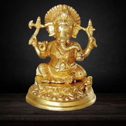 Brass Ganesh Ji God Idol Statue