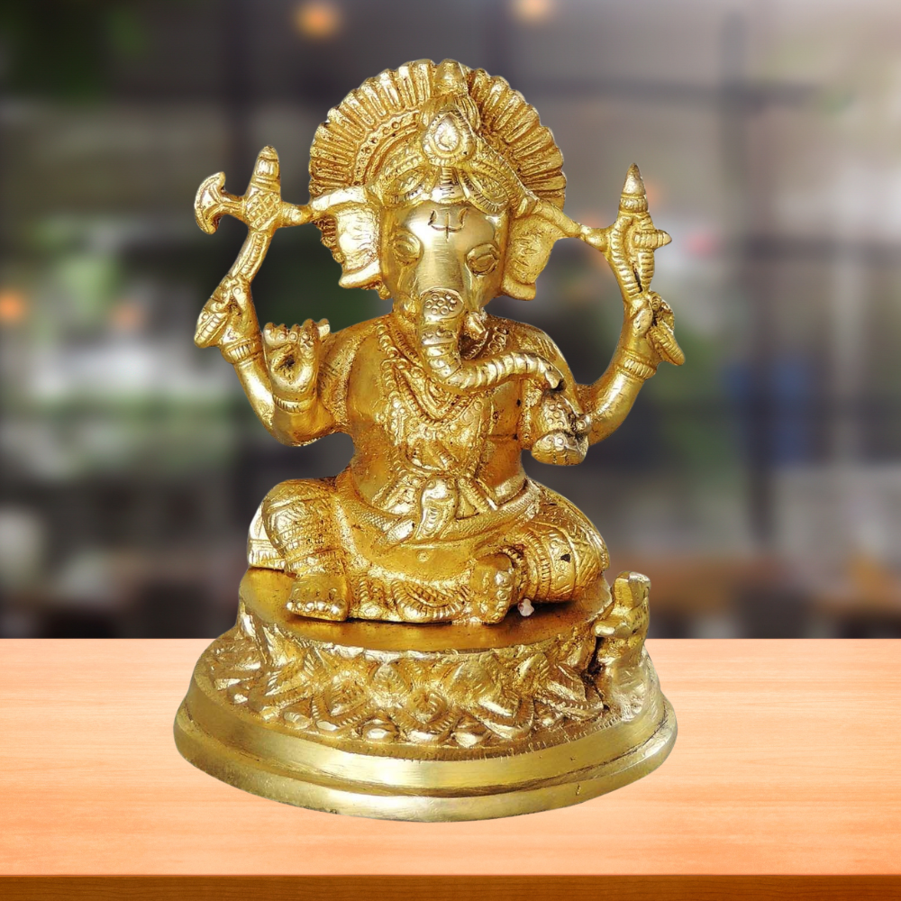 Brass Ganesh Ji God Idol Statue