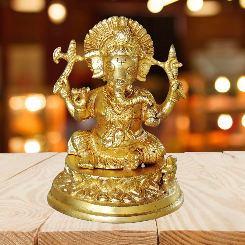 Brass Ganesh Ji God Idol Statue