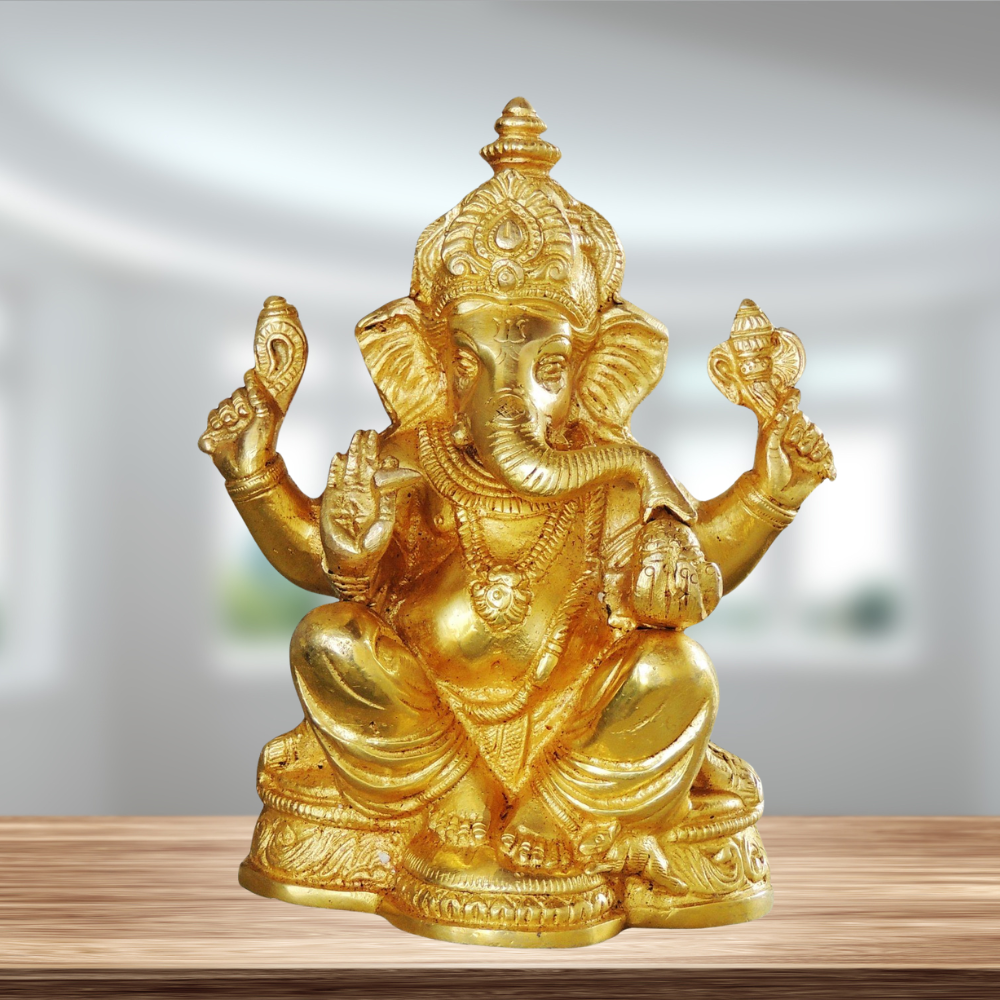 Brass Ganesh Ji God Idol Statue