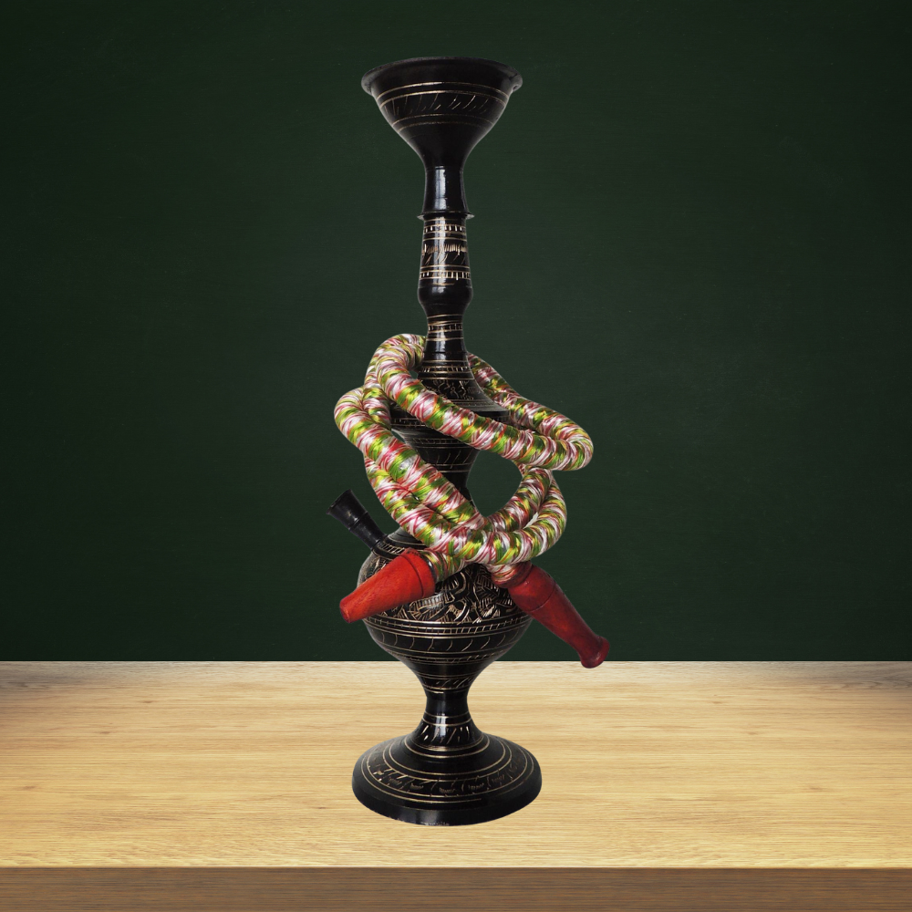 Brass Hookah In Black Design