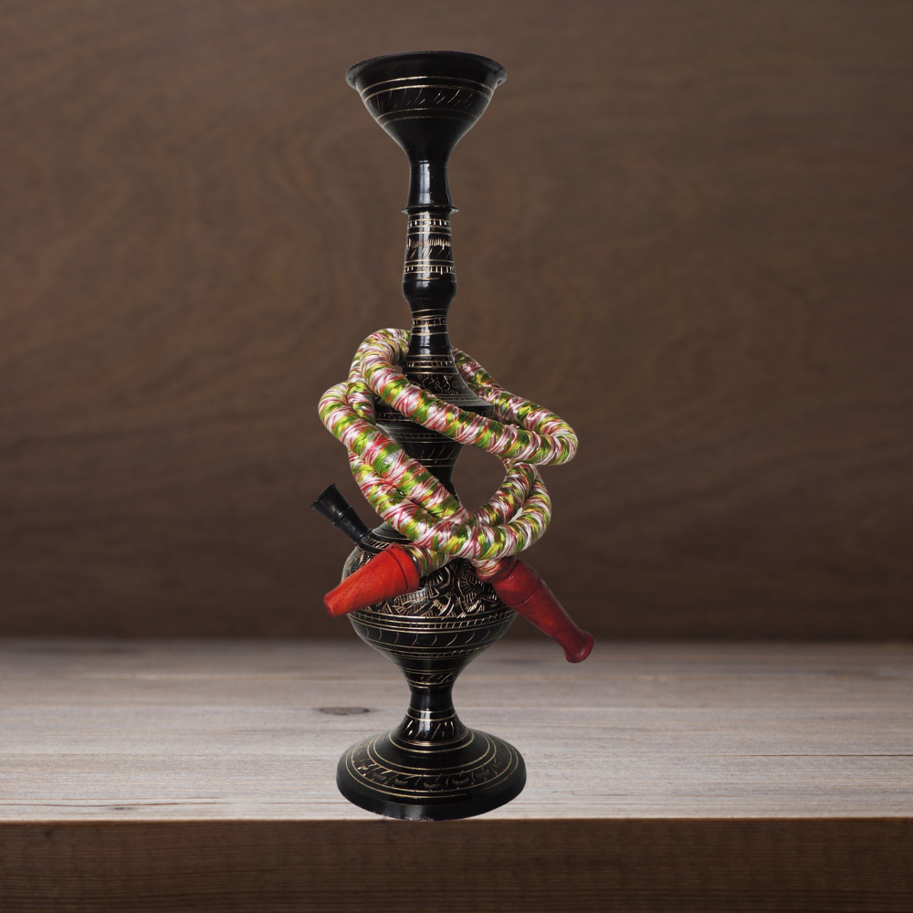 Brass Hookah In Black Design