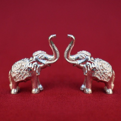 Pure Silver Elephants Pair